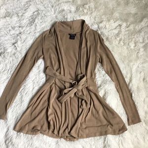Tan cardigan with tie front